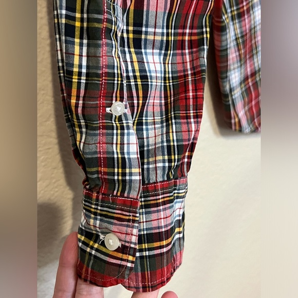 J. Crew Mens Stretch Secret Wash Chili Plaid Organic Cotton Classic Fit Medium - Picture 9 of 14
